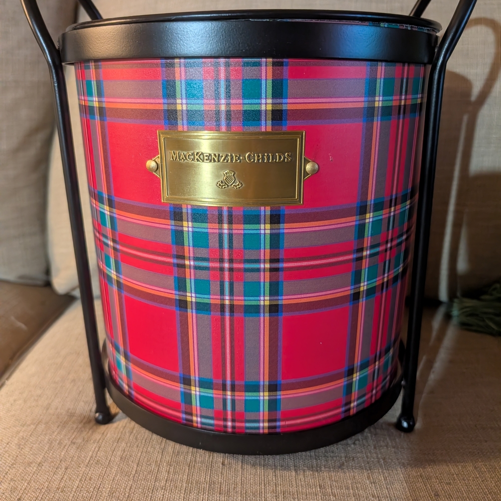 Mackenzie-Childs Red Plaid Ice Bucket